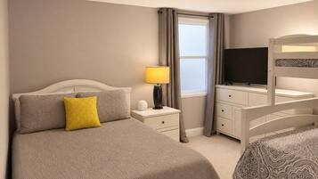 2 bedrooms, iron/ironing board, travel crib, free WiFi