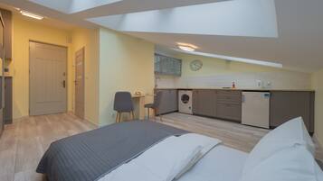 Apartment, 1 Queen Bed, Non Smoking | 1 bedroom, blackout curtains, soundproofing, iron/ironing board