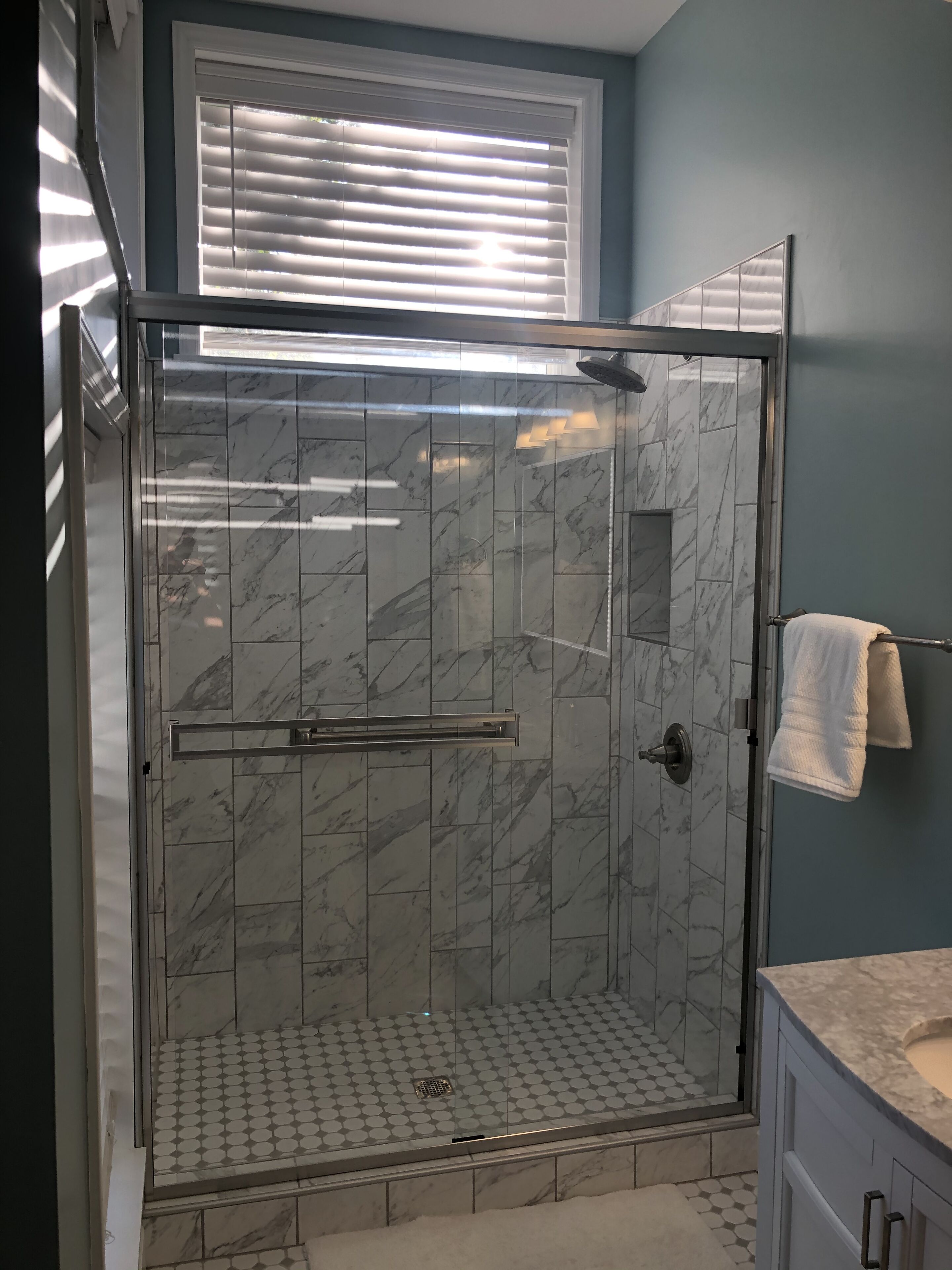 Master en suite with rain shower and toilet