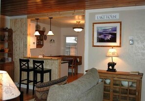 TV, fireplace, DVD player