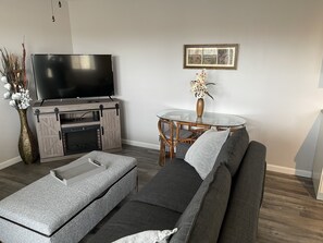 智能电视、壁炉、书