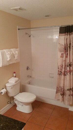Combined shower/bathtub, hair dryer, towels - Vacation Location Madeira Bay Resort Unit 407! (Madeira Beach)