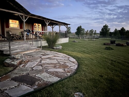 Mountain views, wrap around porch, incredible lawn with fire pit!! 