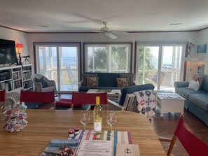 Smart TV, DVD player, books, video library