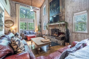 TV connectée, cheminée, jeux vidéo, lecteur de DVD