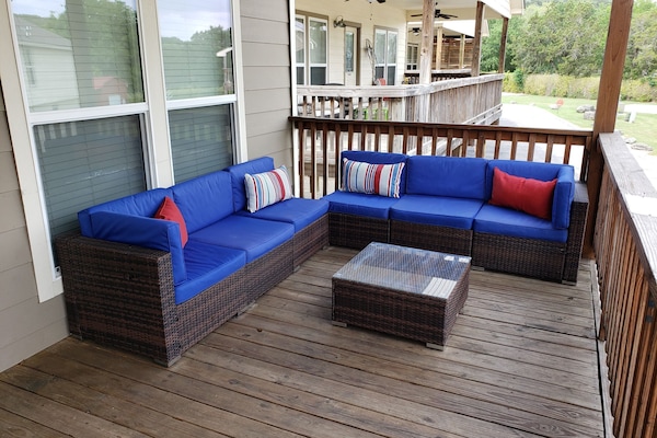 Relax on porch sofa