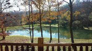 Property grounds - Beautiful Secluded Deluxe Log Cabin Overlooking Stocked Pond (Blue Rock)