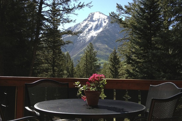 View of White House Mountain from deck in early summer.