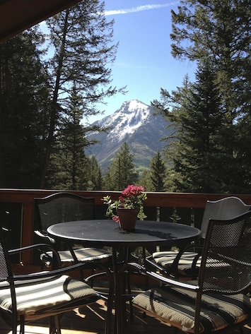 View of White House Mountain from deck in early summer.