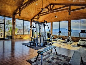 Work out with expansive views of the surrounding landscape from our well-equipped gym.