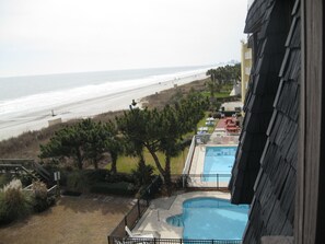 Outdoor pool - T Oceanfront Condo- Sleeps 6, Away from the Hustle & Bustle (Myrtle Beach)