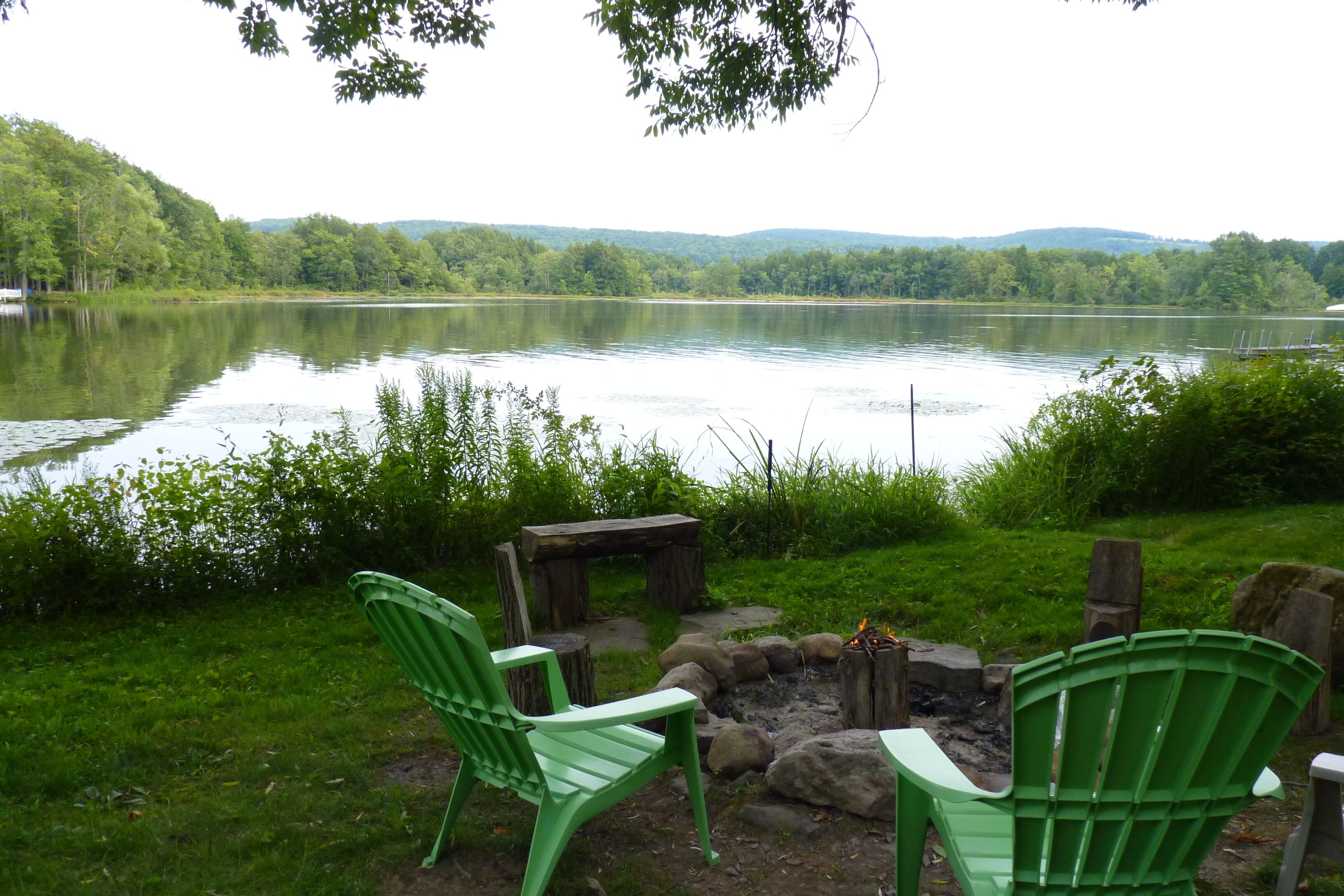 Firepit overlooking the lake