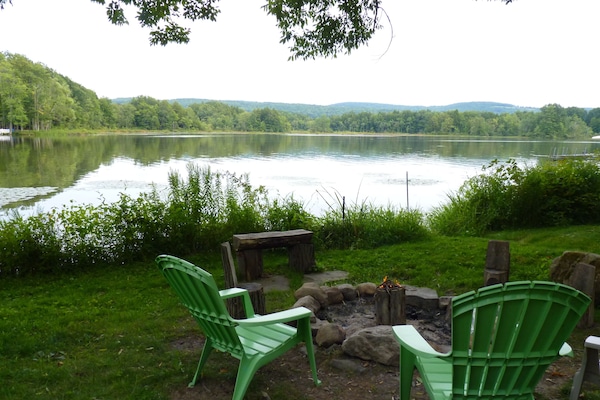 Firepit overlooking the lake