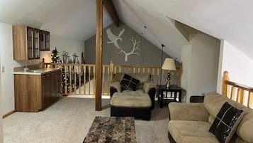Smart TV, fireplace, DVD player, table football