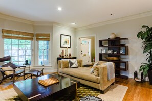 Smart TV, chimenea, reproductor de DVD y libros 