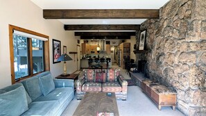 TV, fireplace, DVD player