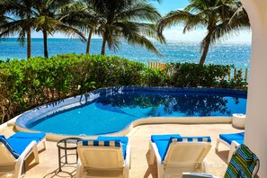 Outdoor pool - Luxurious Private Caribbean Oceanfront, Breathtaking Ocean Views.  (Puerto Morelos)