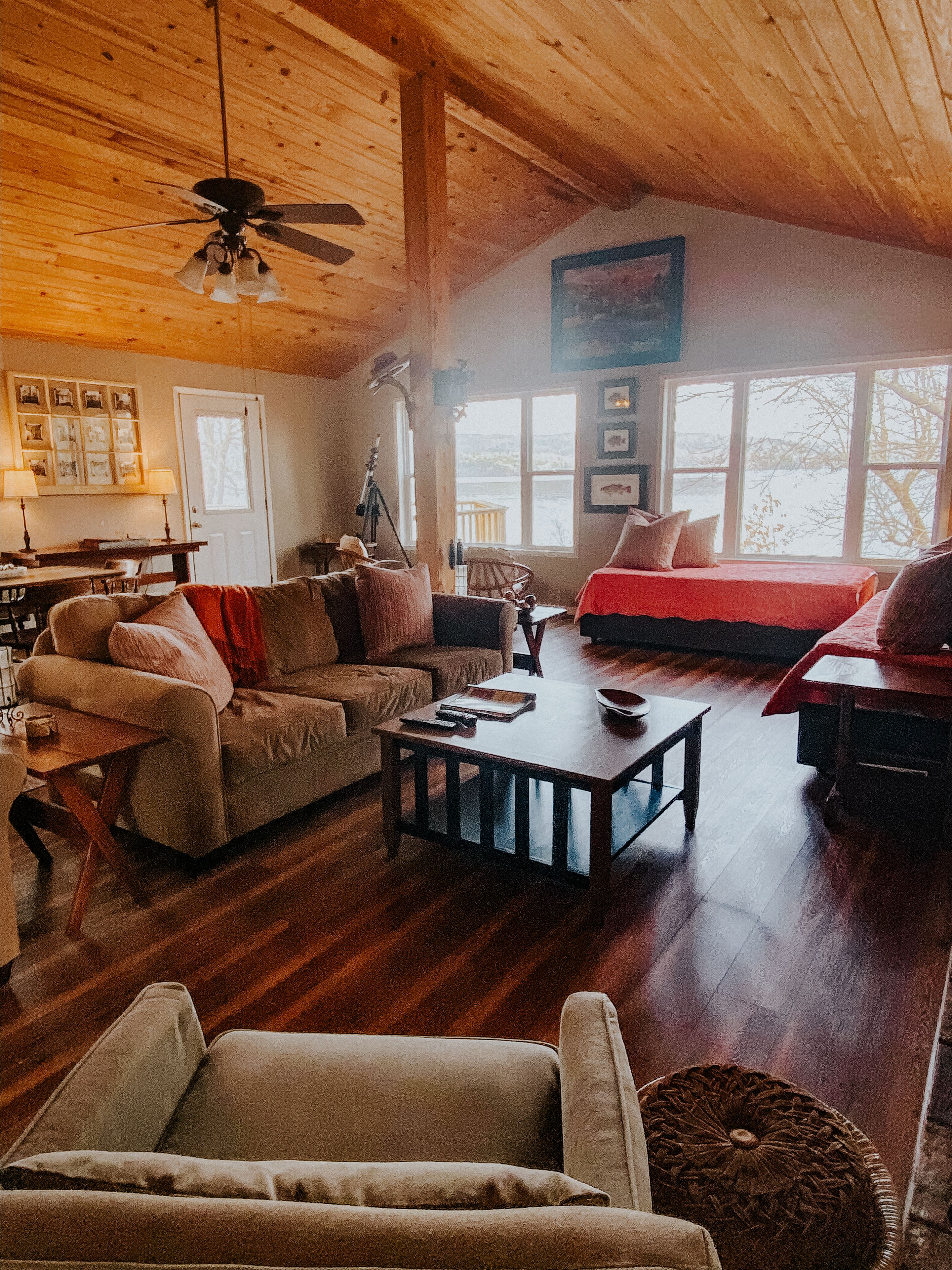 TV connectée, cheminée, lecteur de DVD