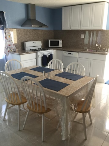 Dining table in the kitchen area