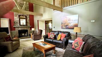 Smart TV, fireplace, DVD player