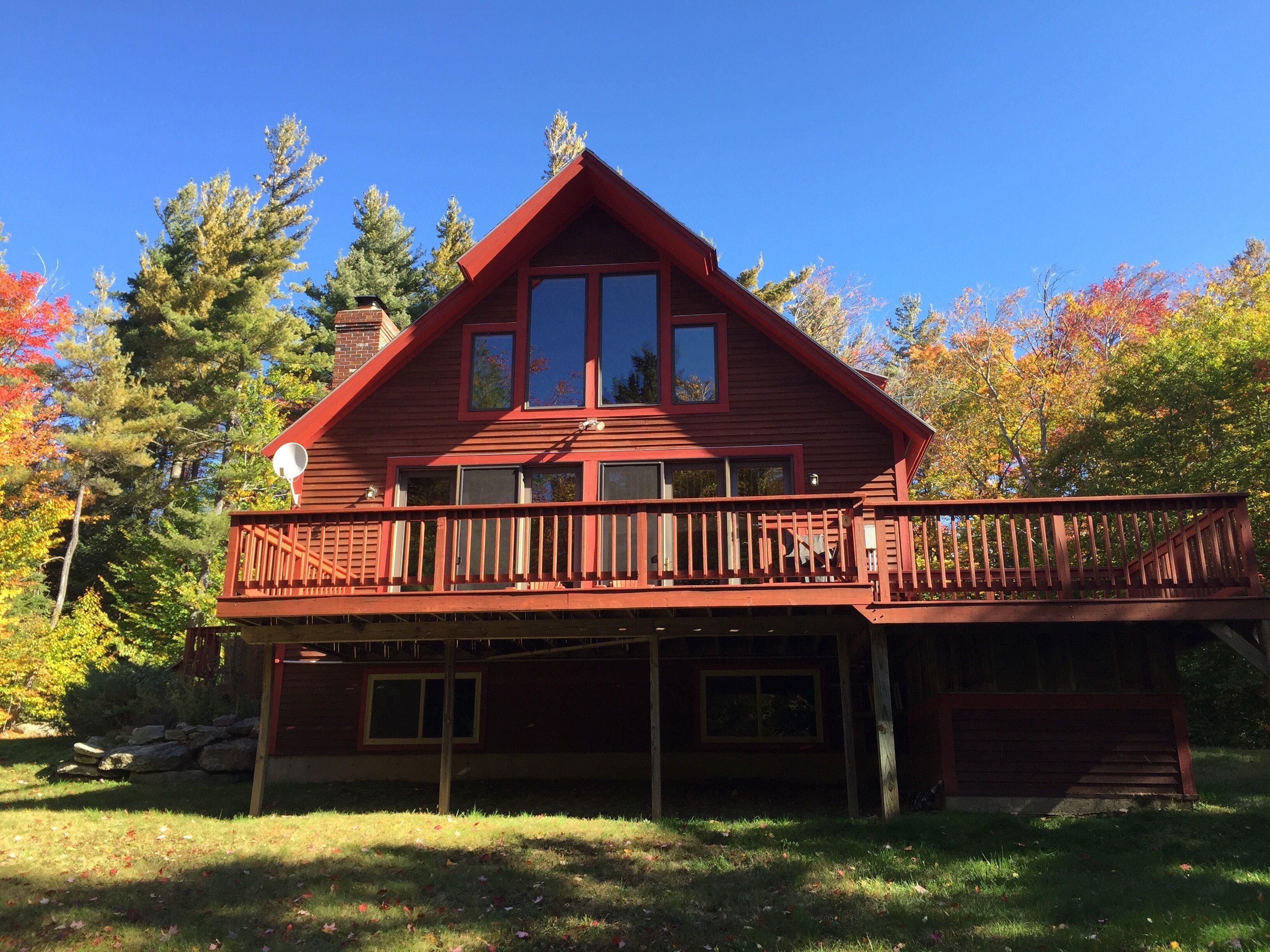 South side of house, deck and hot tub