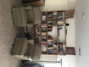 TV, video games, DVD player, books