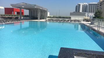 Outdoor pool, a rooftop pool