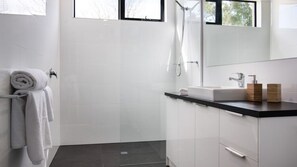 Combined shower/bathtub