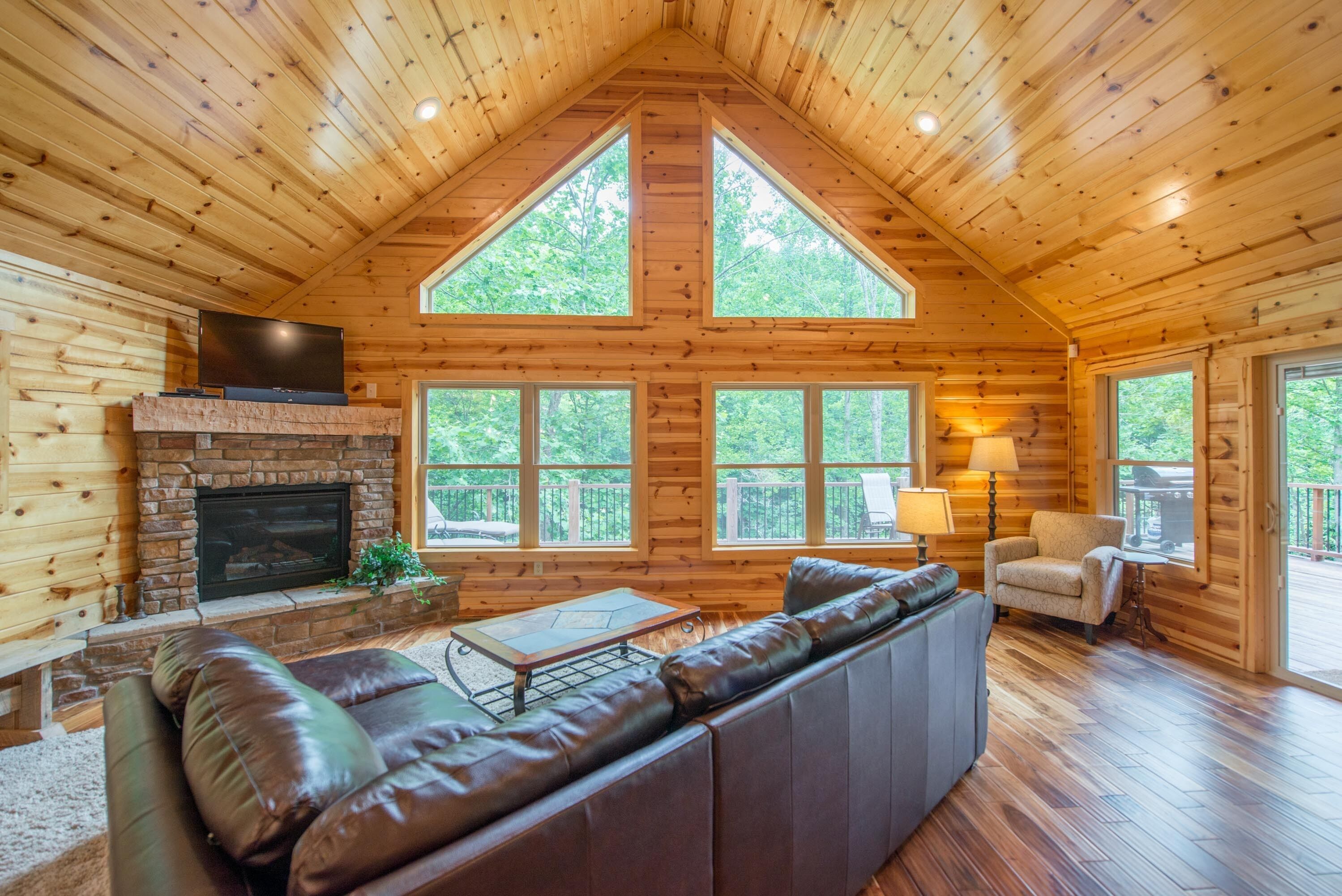 Gorgeous pet friendly property with 3 BR/3 BA cabin, multipule private acres, and a pond