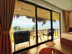 Twin Room with Mountain View | Terrace/patio