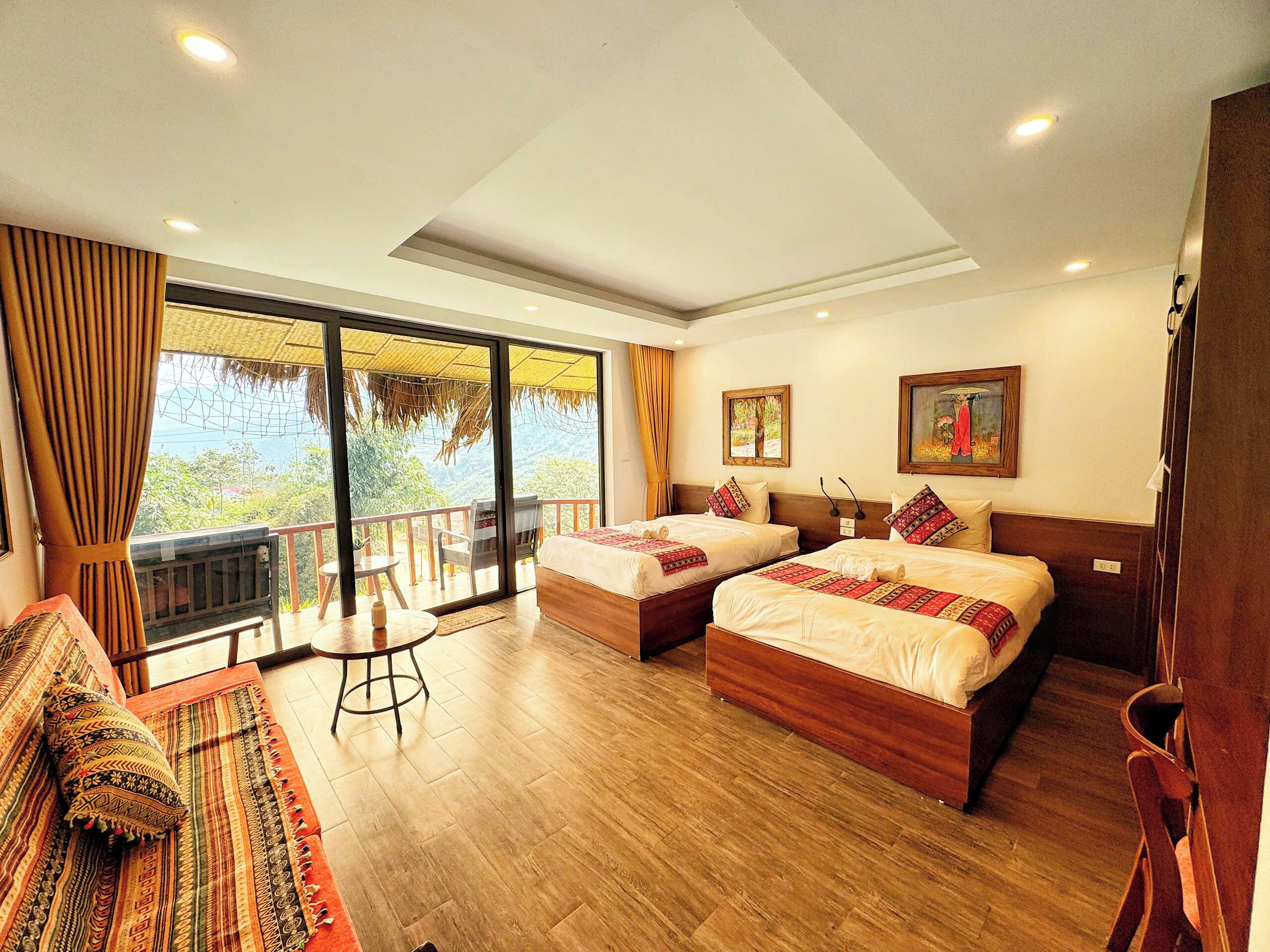 Twin Room with Mountain View | Egyptian cotton sheets, premium bedding, down comforters