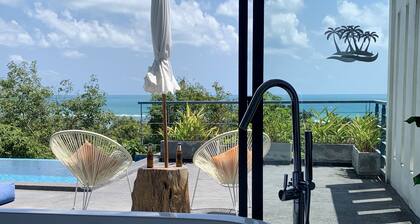 Ko Samui Sea View Pool villa Seren, with car, just 400m to the Beach