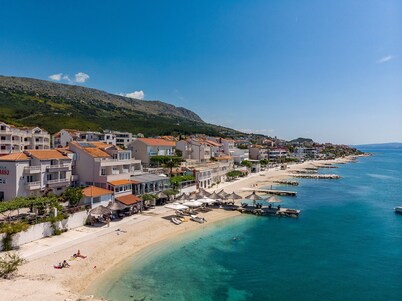 Luxury Villa Lucas with private, heated pool, whirlpool, sauna, sea view, 14 pax