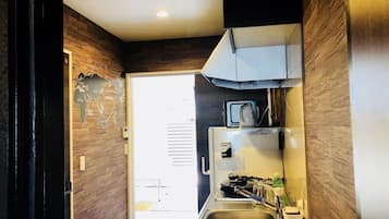 Apartment, Terrace | Private kitchenette | Fridge, microwave, stovetop, electric kettle