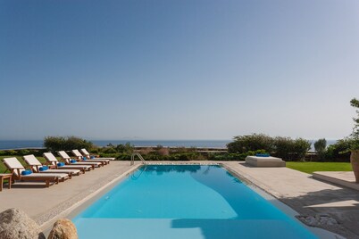 Stylish villa with spectacular sea views at a quiet location near the main town.