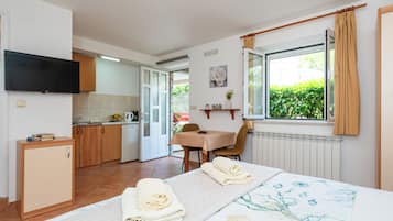 1 bedroom, iron/ironing board, travel crib, free WiFi