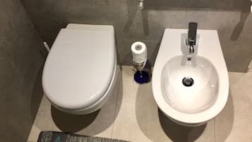 Dusche, Haartrockner, Bidet, Handtücher