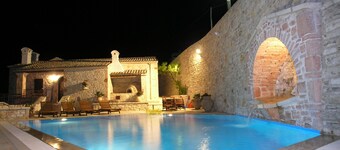 Stone Villa Olympia with stunning Sea views, private pool - perfect for families