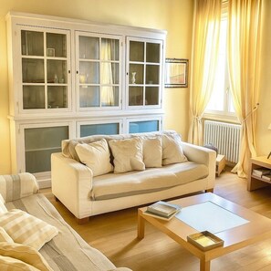 TV, DVD player, books