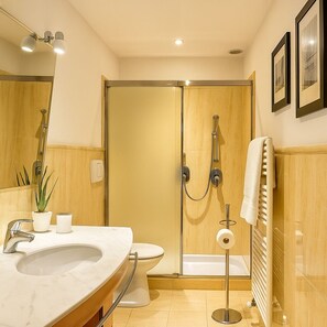 Shower, hair dryer, bidet, towels - Luxury Historic apartment with Terrace in central Florence • Oltrarno (Firenze)