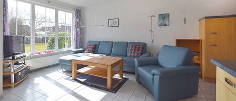 TV, DVD player, stereo