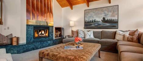 TV, fireplace, offices