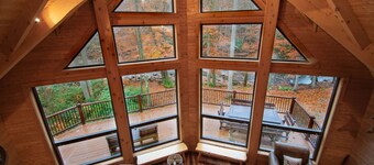 Stream Front Log Home near 7 Springs, 4 BR 