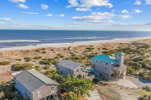 Oceanfront Views in Avon. Home with Boardwalk to Beach, Grill, and More!