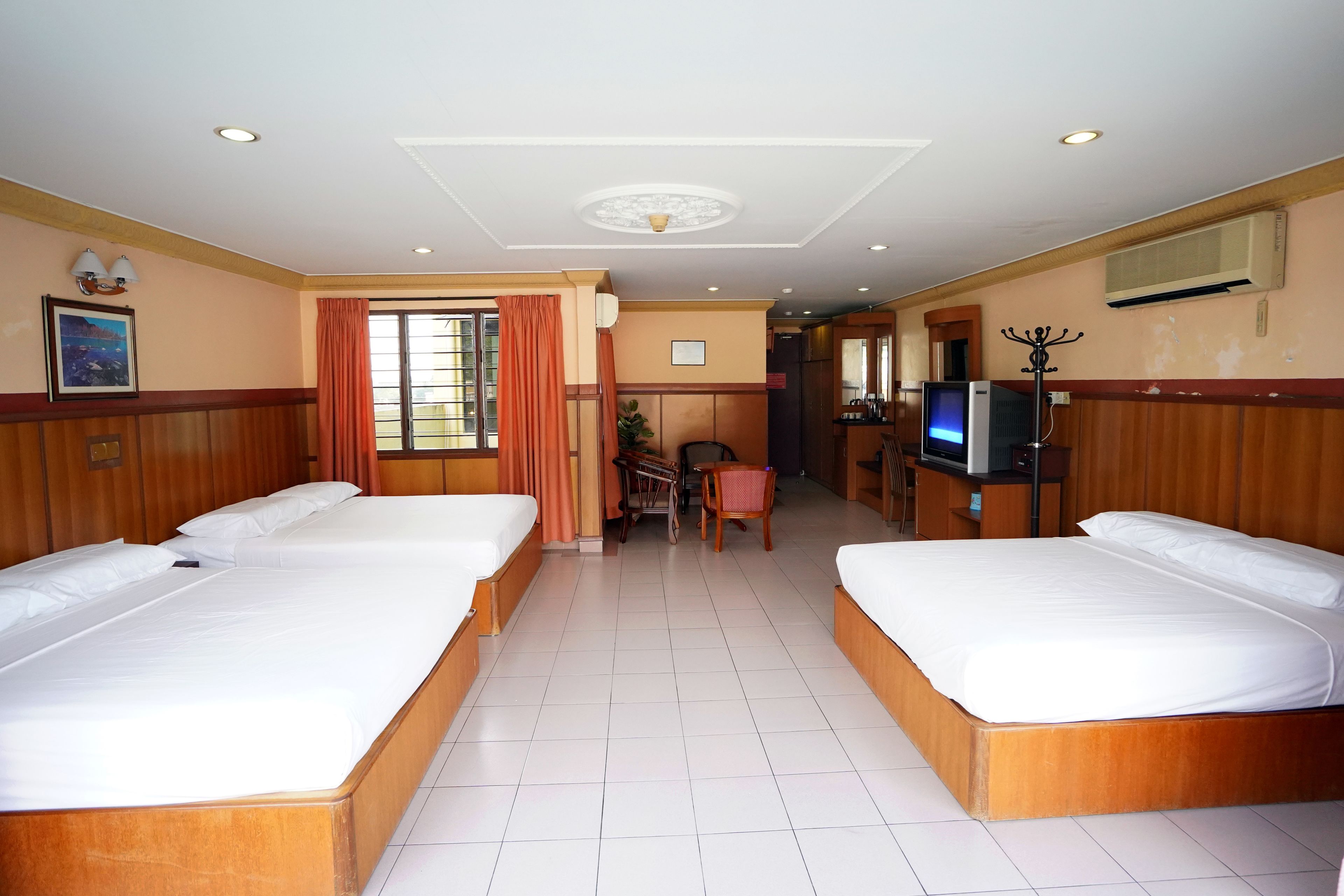 Desk, blackout curtains, iron/ironing board, free WiFi