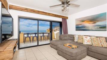 TV, music library, stereo