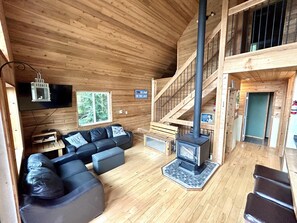 Smart TV, DVD player, video library, stereo