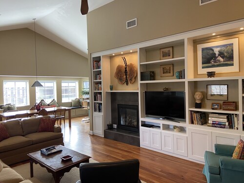 In the heart of the village, private and quiet yet steps from downtown.