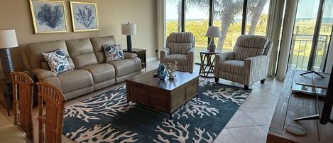 Smart TV, DVD player, books, video library