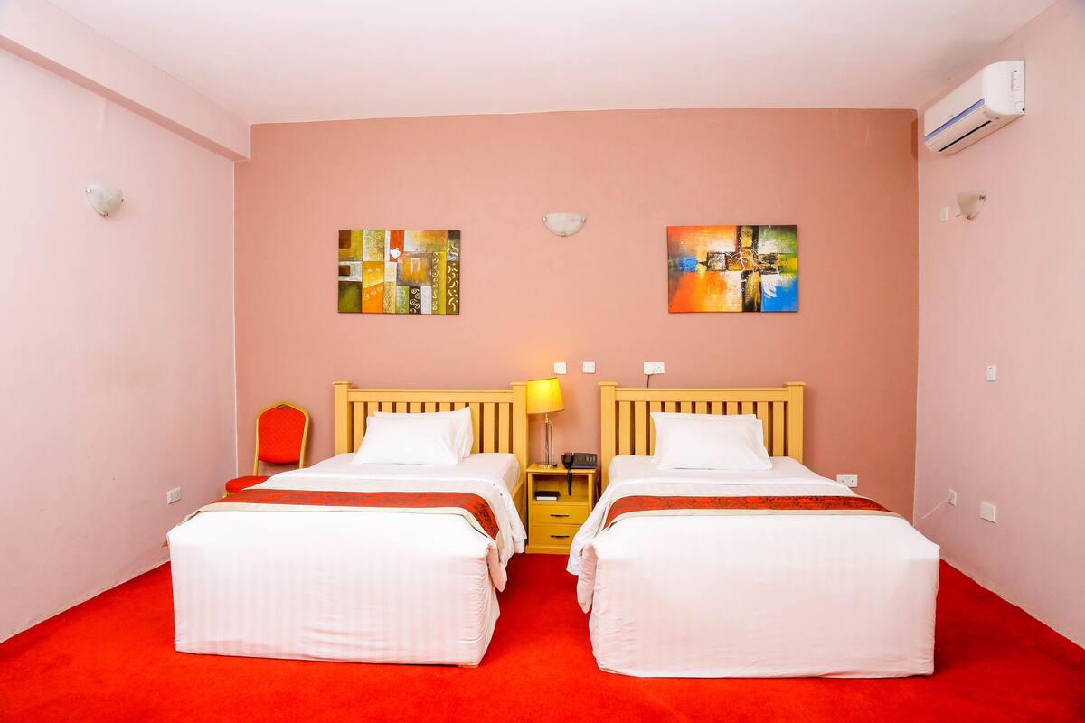 Standard Twin Room | Premium bedding, desk, soundproofing, WiFi (free)